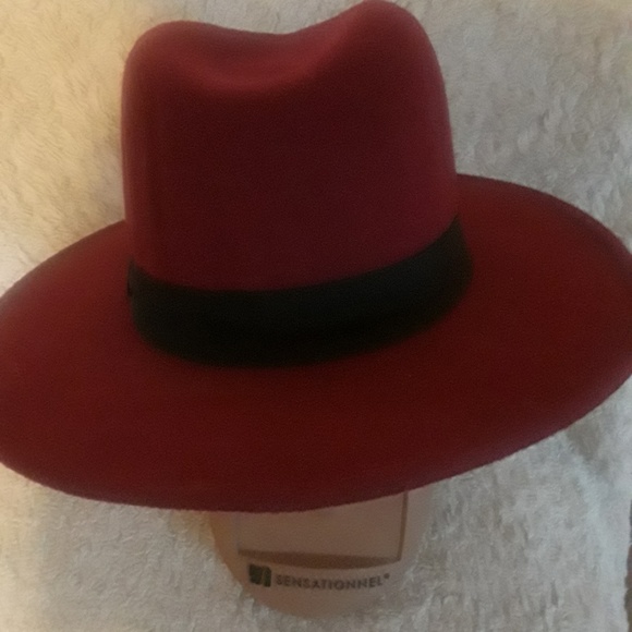 Burgundy Fedora Hat - Picture 2 of 2